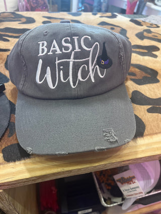 Basic Witch Distressed Ball Cap - Boutique Bella BellaBaseball Cap