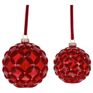 Basket Weave Ball Ornament, Glass Ganz - Boutique Bella BellaChristmas Decor