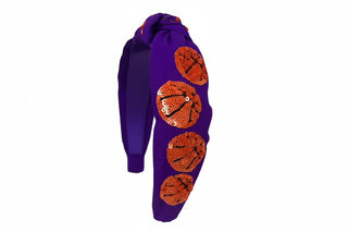 Headband Knot - Basketball - Purple