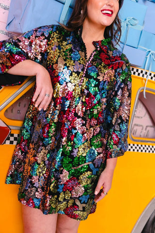 BC Caftan - Midnight Garden Sequin - Boutique Bella BellaDresses