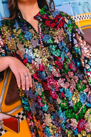 BC Caftan - Midnight Garden Sequin - Boutique Bella BellaDresses