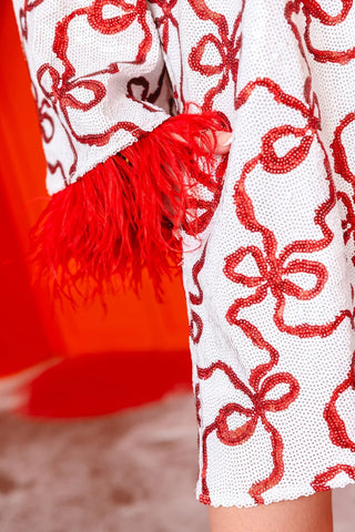 BC Caftan - Red Bow Sequin - Boutique Bella BellaDresses