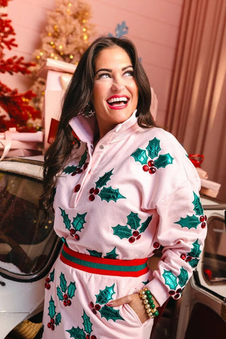 BC Pink Holly Sweatshirt - Boutique Bella BellaTops
