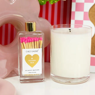 Be Fucking Nice - Glass Bottle Safety Matches - Boutique Bella BellaMatches