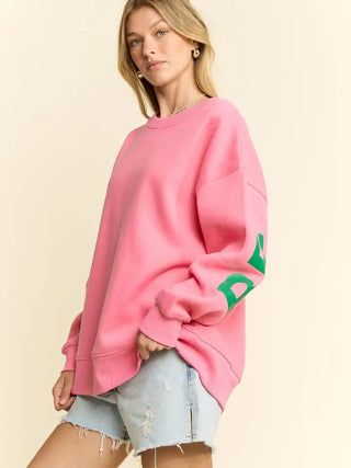 Be Yourself Love Yourself Printed Oversized Sweatshirt - Boutique Bella BellaSweatshirt