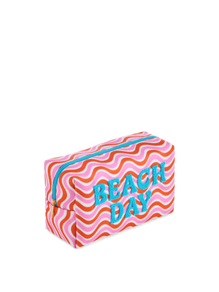 "BEACH DAY" LARGE ZIP POUCH, MULTI - Boutique Bella BellaMakeup Bag