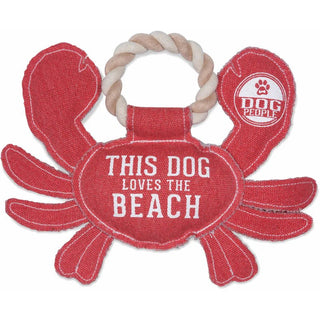 Beach Dog 10.75" x 8" Canvas Dog Toy on Rope - Boutique Bella BellaDog Toy