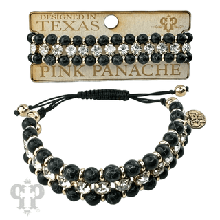 Bead and rhinestone adjustable bracelet - LC - Boutique Bella BellaBracelets