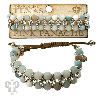 Bead and rhinestone adjustable bracelet - LC - Boutique Bella BellaBracelets