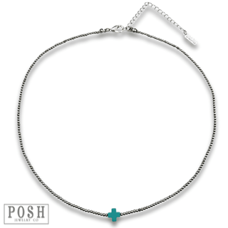 Bead chain cross layering necklace - Boutique Bella BellaNecklaces