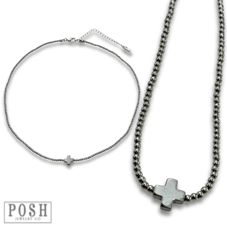 Bead chain cross layering necklace - Boutique Bella BellaNecklaces