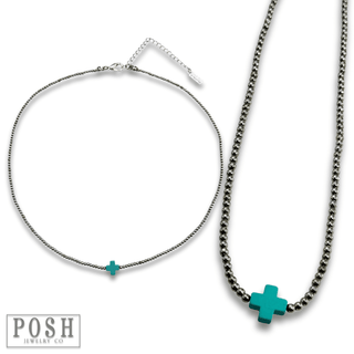 Bead chain cross layering necklace - Boutique Bella BellaNecklaces