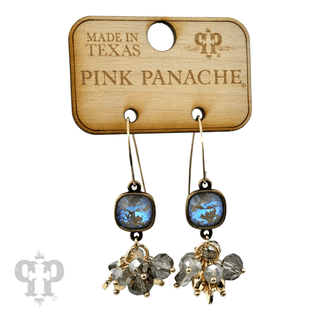 Bead cluster dangle earring with Austrian crystal - LC - Boutique Bella BellaEarrings