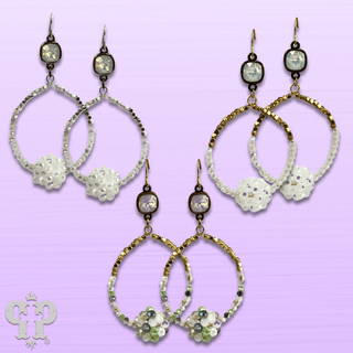 Bead cluster teardrop earring with Austrian crystal, last call - Boutique Bella BellaEarrings