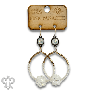 Bead cluster teardrop earring with Austrian crystal, last call - Boutique Bella BellaEarrings