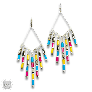 Bead fringe diamond teardrop earring - Boutique Bella BellaEarrings