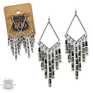 Bead fringe diamond teardrop earring - Boutique Bella BellaEarrings