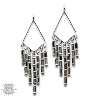 Bead fringe diamond teardrop earring - Boutique Bella BellaEarrings