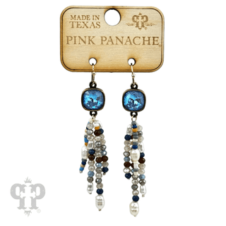 Bead fringe earring, Austrian crystal - LC - Boutique Bella BellaEarrings