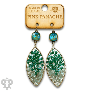 Bead woven diamond shape earring with Austrian crystal - Boutique Bella BellaEarrings