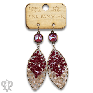 Bead woven diamond shape earring with Austrian crystal - Boutique Bella BellaEarrings