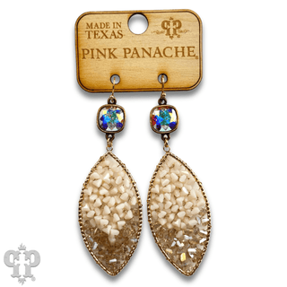 Bead woven diamond shape earring with Austrian crystal - Boutique Bella BellaEarrings