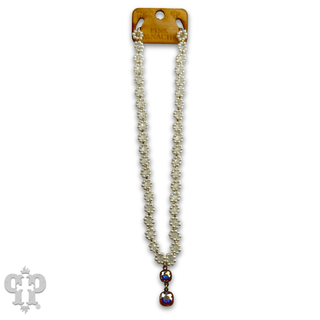 Bead woven flower necklace with Austrian crystal - Boutique Bella BellaNecklaces