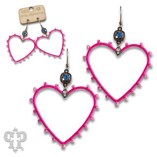 Bead wrapped heart earring with Austrian crystal - LC - Boutique Bella BellaEarrings