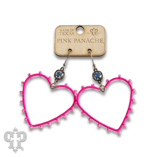 Bead wrapped heart earring with Austrian crystal - LC - Boutique Bella BellaEarrings
