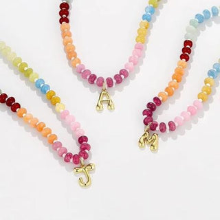 Beaded Bubble Initial Necklace - Boutique Bella BellaNecklace
