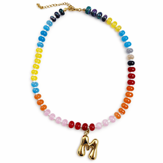 Beaded Bubble Initial Necklace - Boutique Bella BellaNecklace