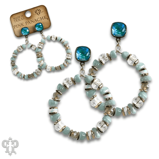 Beaded circle earring with Austrian crystal - Boutique Bella BellaEarrings