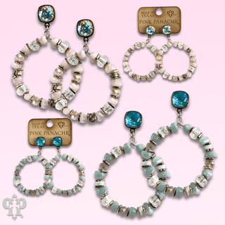 Beaded circle earring with Austrian crystal - Boutique Bella BellaEarrings