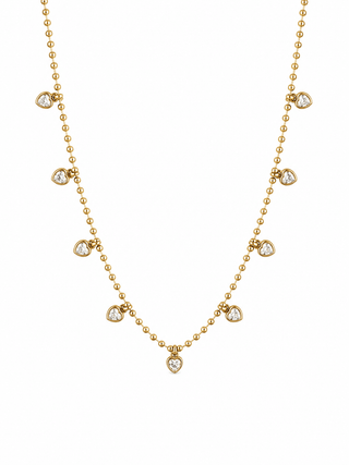 Beaded CZ Heart Necklace - Boutique Bella BellaNecklace