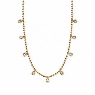 Beaded CZ Teardrop Necklace - Boutique Bella Bella
