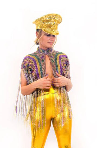 Beaded Fringe Capelet - Boutique Bella Bellacape