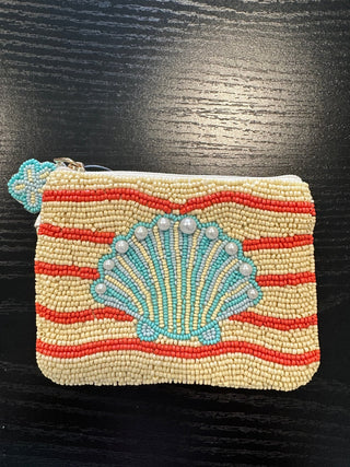 Beaded Shell Pouch - Boutique Bella Bellacoin pouch