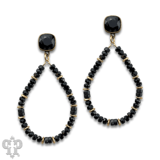 Beaded teardrop and Austrian crystal dangle earring - LC - Boutique Bella BellaEarrings