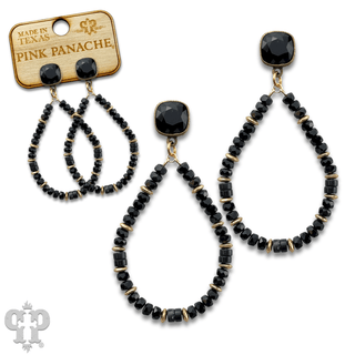 Beaded teardrop and Austrian crystal dangle earring - LC - Boutique Bella BellaEarrings