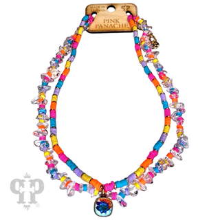 Beaded two-strand necklace, Austrian crystal - LC - Boutique Bella BellaNecklaces