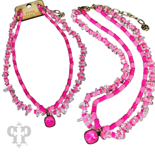 Beaded two-strand necklace, Austrian crystal - LC - Boutique Bella BellaNecklaces