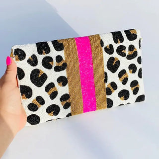 Bee Envelope Leopard Crossbody Clutch - Boutique Bella BellaCrossbody