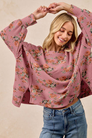 Berry Vintage Floral Oversized Sweatshirt - Boutique Bella Bellasweatshirt