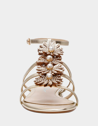 Betsey Johnson Joyce Gold Sandals - Boutique Bella BellaSandalas