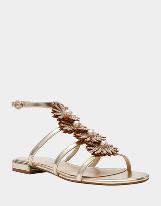 Betsey Johnson Joyce Gold Sandals - Boutique Bella BellaSandalas