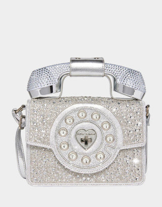 Betsey Johnson Kitsch Million Stars Phone Bag Silver - Boutique Bella BellaCrossbody