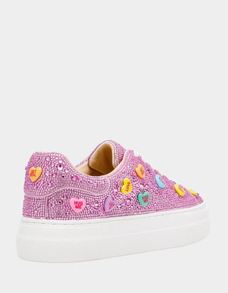 Betsey Johnson Sidny Pink Multi Hearts Sneakers - Boutique Bella BellaSneakers