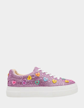 Betsey Johnson Sidny Pink Multi Hearts Sneakers - Boutique Bella BellaSneakers