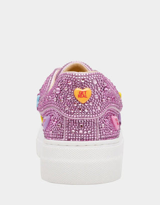 Betsey Johnson Sidny Pink Multi Hearts Sneakers - Boutique Bella BellaSneakers