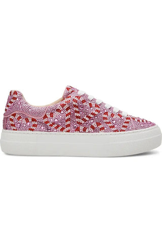 Betsey Johnson Sidny Platform Sneaker - Pink Candy Cane - Boutique Bella BellaShoes